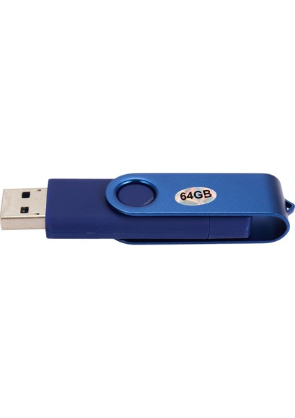 64GB Renkli USB 3.0 Flash Sürücü Otg Pendrive Mikro-Usb Sopa Harici Depolama Memory Stick Android Için Mavi (Yurt Dışından)