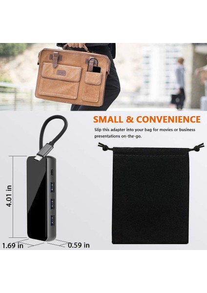 Çok Fonksiyonlu USB C Hub Adaptörü 5 In1 Usb3.0x3+Pd+ Windows Android Macos Için Telefon Için USB Hub (Yurt Dışından)