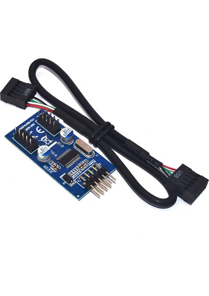 Anakart 9pin USB Başlığı 2 Erkek Adaptör Kartı Usb2.0 9pin Çift 9pin Konnektör Splitter (Yurt Dışından)