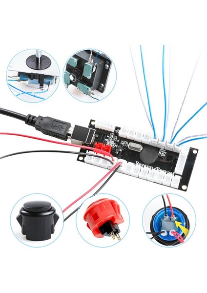 Dıy Arcade Joystick Kiti USB Kodlayıcı Pc Oyunu Kontrol Panosu Joystick Çip Mame ve Sopa Kontrol Arcade Kiti (Yurt Dışından)