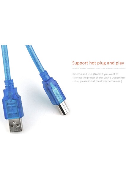 1 Adet 5m Tam Bakır Tel Çekirdekli Usb2.0 Veri Kablosu Şeffaf Mavi USB Baskı Kablosu Ofis Yazıcıları Için Uygun (Yurt Dışından) fiyatları