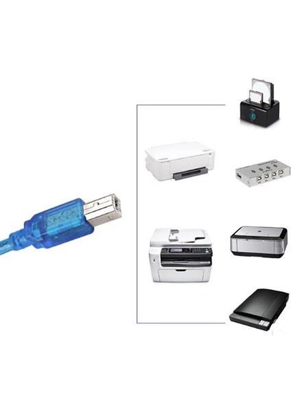 1 Adet 5m Tam Bakır Tel Çekirdekli Usb2.0 Veri Kablosu Şeffaf Mavi USB Baskı Kablosu Ofis Yazıcıları Için Uygun (Yurt Dışından) modelleri