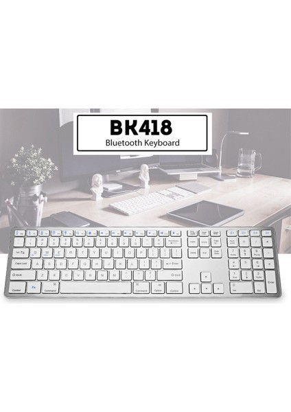 BK418 Ultra Ince Kablosuz Bluetooth Klavye Dizüstü Tablet Klavye 109 Tuşları Android/ıos/windows Desteği Bluetooth Cihazı (Yurt Dışından)