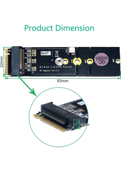 Ngff M.2 Anahtar A'dan Anahtar M SSD Adaptörüne, USB Sinyal Desteği ile Bluetooth M2 Ngff Dönüştürücü (Yurt Dışından)