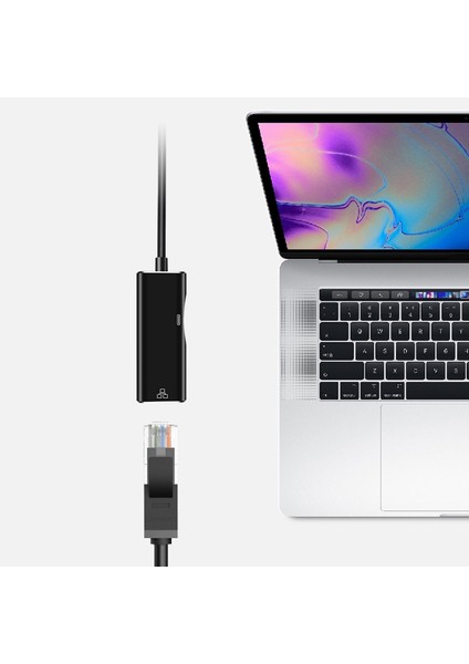 USB C - Ethernet Adaptörü RJ45 Gigabit Ethernet Lan Ağ Adaptörü Pro Için 1000 Mbps Ağ Hub'ı (Yurt Dışından)