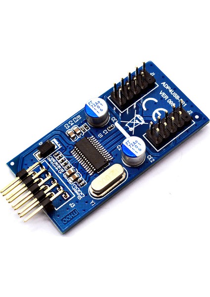 Anakart 9pin USB Başlığı 2 Erkek Adaptör Kartı Usb2.0 9pin Çift 9pin Konnektör Splitter (Yurt Dışından)
