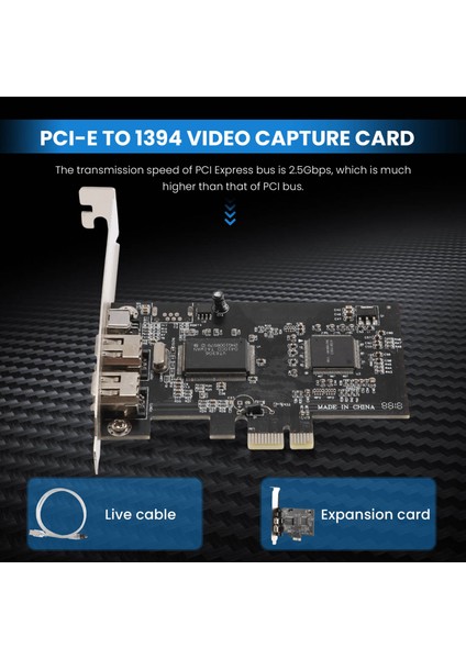 Pcı-E Pcı Express Firewire Kartı, Firewire Kablolu Ieee 1394 Denetleyici Kartı, Video, Ses Iletimi Vb. Için (Yurt Dışından)