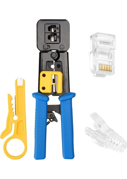 Çok Fonksiyonlu RJ45 Crimper Ağ Aracı Pense 6p 8p Kablo Ethernet Ağ Crimper Kesici Striptizci Pense Seti (Yurt Dışından)