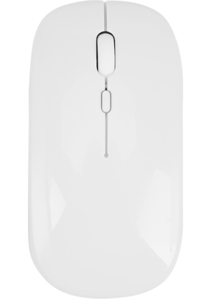 Şarj Edilebilir Bluetooth Kablosuz 4.0 + 2.4g Çift Modlu 2 In 1 Şarjlı Fare 1600 Dpi Ultra-Ince Ergonomik Taşınabilir Optik Fare Beyaz Için (Yurt Dışından)
