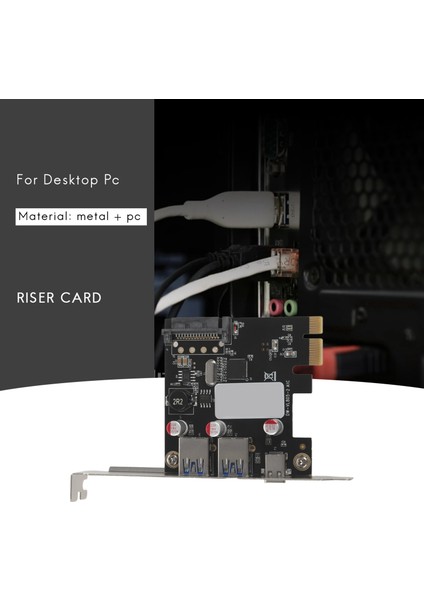 USB 3.1 Tip C Pcie Genişletme Kartı Pci-E 1 Tip C ve 2 Tip A 3.0 USB Adaptörü Pci Express Denetleyici Hub Masaüstü Bilgisayar Için (Yurt Dışından)