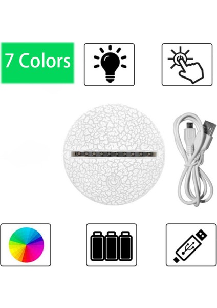 10 Adet Akrilik 3D LED Lamba Tabanı Masa Gece Lambası 7 Renk Ayarı Abs Pil Veya USB Kumandalı Aydınlatma Aksesuarları (Yurt Dışından) fırsatları