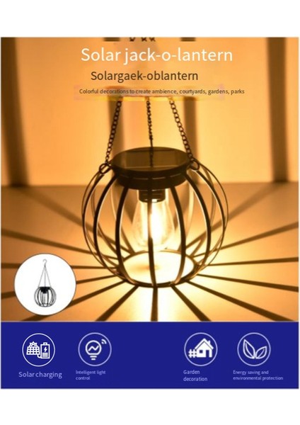 Güneş Enerjili Fenerler Dış Mekan Işıkları, Metal Fener Daha Parlak Asma Işıklar Su Geçirmez 2 Paket (Yurt Dışından)