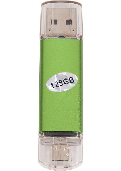 128 GB Renkli Metal Kasa USB 3.0 Flash Sürücü Otg Pendrive Mikro－usb Sopa Harici Depolama Memory Stick Android Yeşil (Yurt Dışından)
