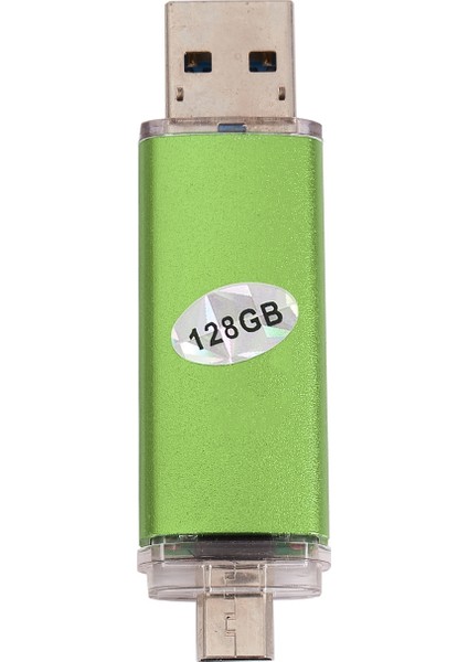 128 GB Renkli Metal Kasa USB 3.0 Flash Sürücü Otg Pendrive Mikro－usb Sopa Harici Depolama Memory Stick Android Yeşil (Yurt Dışından)