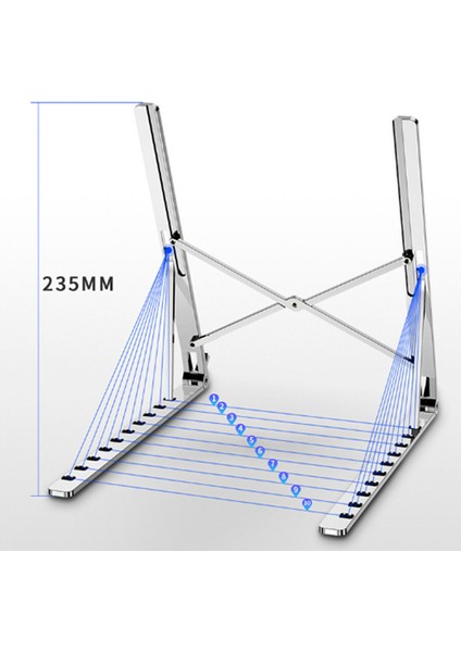 Dizüstü Bilgisayar Standı, Isı Yalıtımlı Alüminyum Alaşımlı Stand, Taşınabilir Ayarlanabilir Kaldırma Dizüstü Bilgisayar Desteği-Koyu Gri (Yurt Dışından)