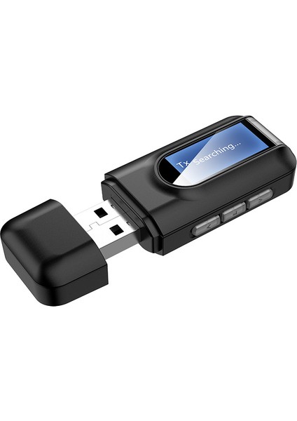 LCD Ekranlı USB Bluetooth Verici Alıcı 3.5mm Aux Stereo 2'si 1 Arada Kablosuz 5.0 Adaptör (Yurt Dışından)
