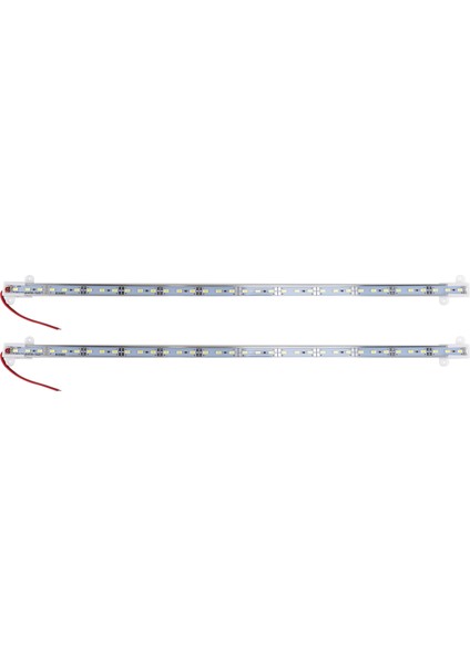 2x 50CM 12V 36 LED 5630 Smd Sert Şerit Işık Alüminyum Kabuk Uç Kapaklı Beyaz (Yurt Dışından)