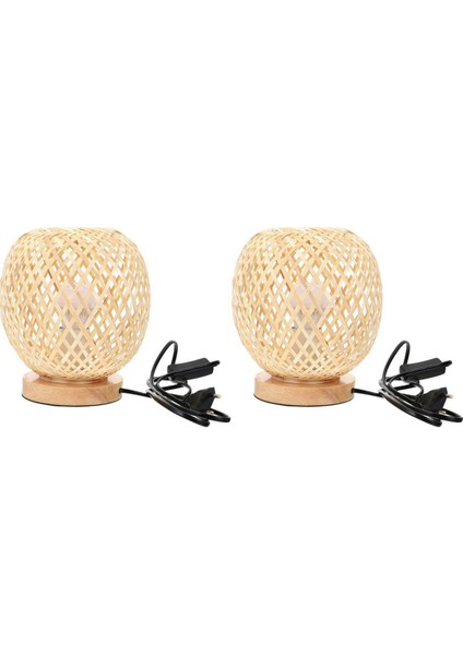 2x Bambu Rattan Masa Lambası Japon Tarzı Başucu Masası Yatak Odası Diy Dekorasyon Ab Tak (Yurt Dışından) indirimleri