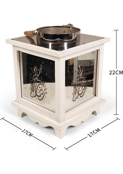 Ahşap Müslüman Eid Simülasyon Mum Fener LED Işık Ramazan Desen Aydınlık Mübarek Islam Dekor Lamba, C (Yurt Dışından) fırsatları