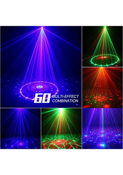 Uzaktan Kumandalı ve Ses Aktivasyonlu Dj Sahne Işıkları, Disco 3'ü 1 Arada LED Aydınlatma Efekti Modu 60 Işık Modu, (Yurt Dışından) modelleri