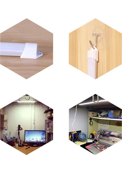 USB LED Kabin Altı Işık Beyaz 6500K Sert Sert Şerit Çubuk Mıknatıslı Masaüstü Okuma Için Monte Edildi (Yurt Dışından) modelleri