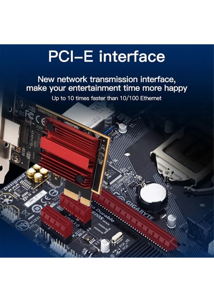 2.5g Pcıe RJ45 Ağ Kartı RTL8125B Çip 100/1000 Mbps 2.5 Gbps Ethernet Kablolu Lan Denetleyici Adaptörü Win7/8/10/11 (Yurt Dışından)