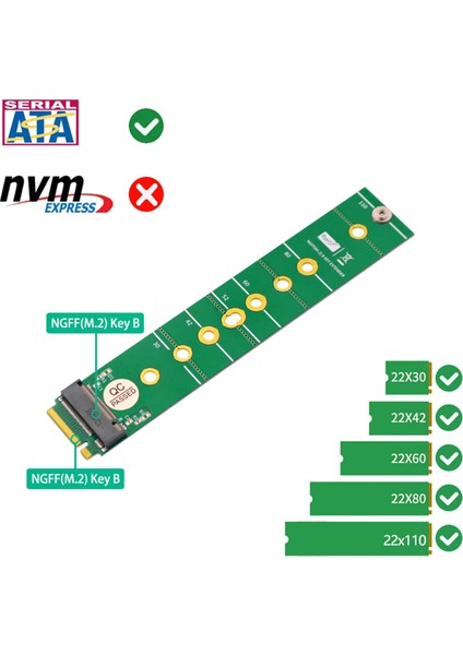 M.2 Ngff Genişletilmiş Koruma Kartı M.2 Ngff B-Key SSD Adaptörü Için M.2 B-Key Sata Ssd'den B Anahtar Arayüzüne (Yurt Dışından)