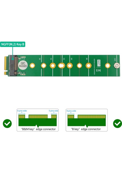 M.2 Ngff Genişletilmiş Koruma Kartı M.2 Ngff B-Key SSD Adaptörü Için M.2 B-Key Sata Ssd'den B Anahtar Arayüzüne (Yurt Dışından)