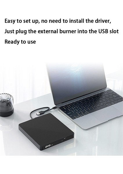 USB Taşınabilir DVD Sürücüsü Usb3.0+Tip-C Masaüstü Dizüstü Bilgisayarlar Için Ince Harici Dvd/cd/vcd Optik Sürücü Yazıcısı (Yurt Dışından)