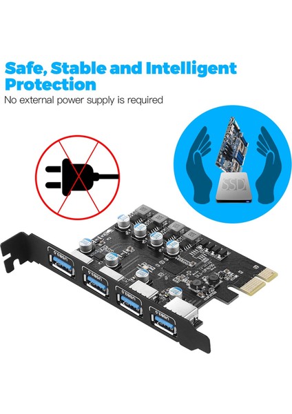 Yeni USB Tip A Genişletme Kartı 4 Bağlantı Noktalı Adaptör Kartı Yüksek Hızlı Masaüstü Bilgisayar 4 Bağlantı Noktalı Arka Ön (Yurt Dışından)