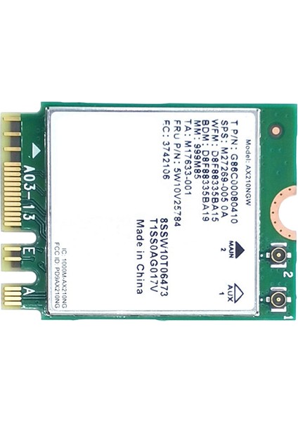 AX210 Wifi Kartı AX210NGW Ağ Kartı Çift Bant 2.4ghz/5g Wı-Fı 6e M.2 Ngff 802.11AX Bluetooth 5.2 Kablosuz Adaptör (Yurt Dışından)