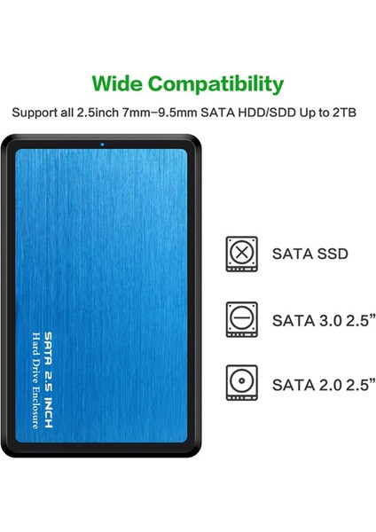 2.5 Inç Usb3.0 Sata HDD Kasasına Sabit Disk Muhafaza Aracı Ücretsiz Destek 2tb Uasp Protokolü Sabit Disk Muhafazası Gümüş (Yurt Dışından) indirimleri