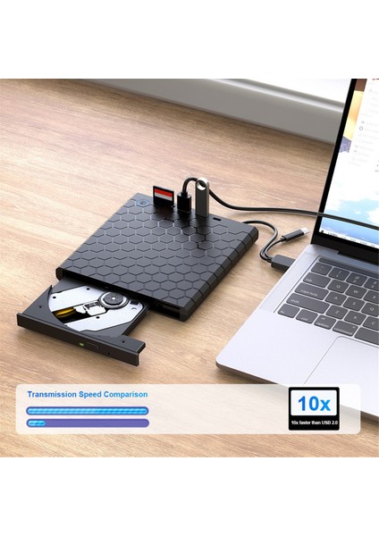 USB 3.0 Harici CD DVD Okuyucu Sd/tf Bağlantı Noktalı Cd/dvd Sürücüsü DVD Yazıcı Pc Dizüstü Bilgisayar Için Cd/dvd Sürücü Oynatıcı (Yurt Dışından)