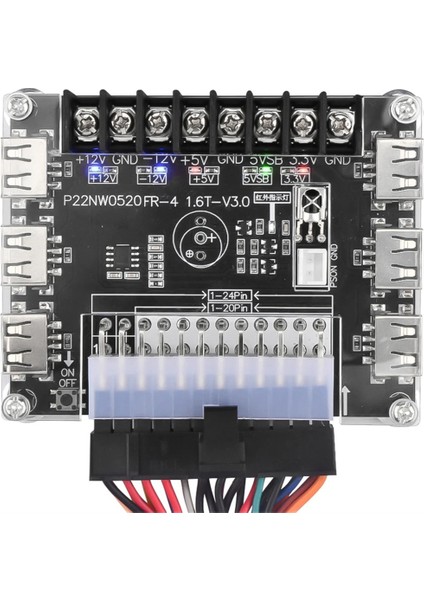 24 PIN/20PIN Atx Güç Kaynağı Kesme Panosu Modülü Adaptör Güç Konektörü Desteği 12V -12V 5V 5VSB 3.3V Kılıf ile (Yurt Dışından)