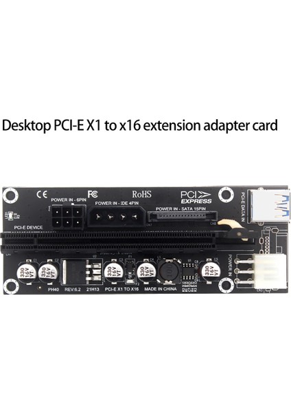 1 Adet Pcıe Uzatma Kablosu Adaptör Kartı X1 To X16 6pın+Usb3.0+4pın+Sata 15PIN Arayüzü Grafik Adaptörü Btc Madencilik Için (Yurt Dışından)