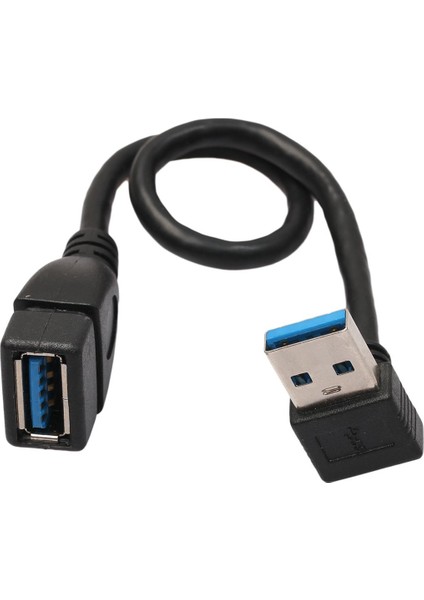 USB 3.0 Dik Açı 90 Derece Uzatma Kablosu Erkek - Dişi Adaptör Kablosu, 20CM (Yurt Dışından)