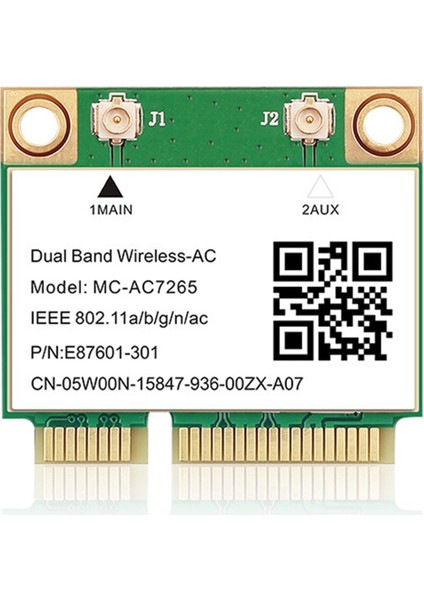 1200 Mbps Bluetooth 4.2 Mini Pcı-E Wifi Kartı -AC7265 Kablosuz Ağ Kartı 7265 802.11AC 2.4g 5 Ghz Dizüstü Bilgisayar Için 7260HMW (Yurt Dışından)
