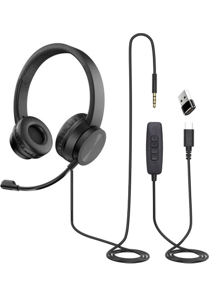 Çağrı Merkezi Ofisi, Konferans Görüşmesi, Skype Sohbeti Için Mikrofon Gürültü Önleyici Stereo Kulaklıklı USB Kulaklıklar (Yurt Dışından)