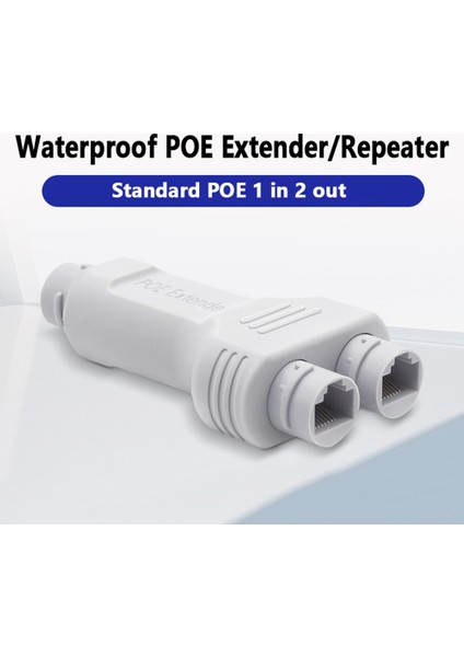 2 Port 1 In 2 Out Su Geçirmez Poe Genişletici 10/100 Mbps Dış Mekan 30 W Poe Anahtarı Nvr Ip Kamera Ap Için Yüksek Güç Tak ve Çalıştır (Yurt Dışından)
