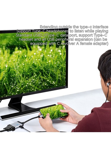 Kablo Adaptörü, PRO11, Matebook Için Usb-C - Vga/pd/veri 3'ü 1 Arada Kısa Hat Hd Dönüştürücü (Yurt Dışından)