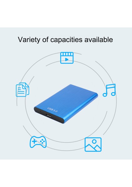 250 GB Harici Sabit Disk HDD 2.5 Inç Taşınabilir Usb3.0 Masaüstü Pc Laptop Için Harici Mobil Sabit Disk Depolama Mavi (Yurt Dışından)
