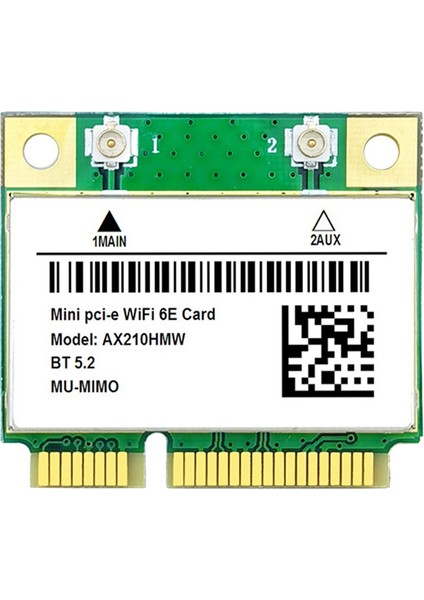 AX210HMW Wifi Kartı Wifi 6e Mini Pcı-E AX210 802.11AX/AC 2.4g/5g//6g Bt5.2 Dizüstü Bilgisayar Için Kablosuz Adaptör (Yurt Dışından)