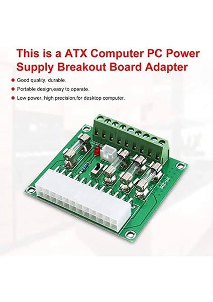 24/20-Pin Atx Bilgisayar Pc Güç Kaynağı Kesme Panosu Adaptörü Uzatma Modülü Dc Fiş Konnektörü +3.3V +5V -12V +12V +5V (Yurt Dışından)