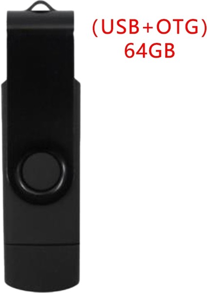 Flash Disk, Oksitlenmiş Klips (Usb+Otg) 3.0 64GB Flash Bellek U Disk, Android Cihaz/pc/tablet/(Siyah) (Yurt Dışından)
