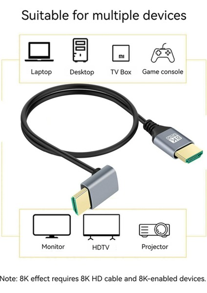 Hdtv 2.1 8k Dirsek Çok Fonksiyonlu Uyumlu Arayüz Hd Taşınabilir Hat Ekranı Bilgisayar Set Üstü Kutusu Tv Kablosu, B (Yurt Dışından)