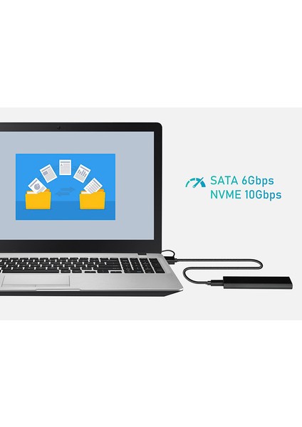 USB C/usb'den Nvme ve Sata Ngff Ssd'ye Harici Muhafaza Adaptörü, USB C 3.1 Gen 2 10GBPS M.2 Nvme Veya 6gbps Sata(Siyah) (Yurt Dışından)