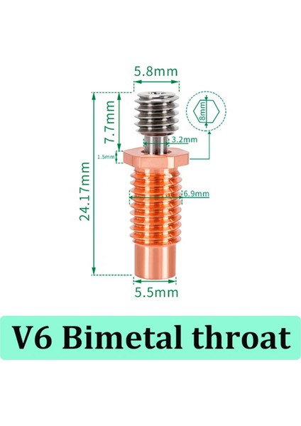 24 V 60 W V6 Hotend Voron 0.1/0.2/2.4 3D Yazıcı Bimetal Boğaz Seramik Isıtma Çekirdek Baskı Kafası Prusa/ı3 (Yurt Dışından)