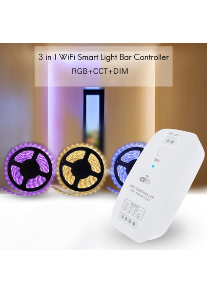 LED Kontrol Cihazı Akıllı Wifi Rgb/cct/dım Üçü Bir Arada Fcc Yüksek Güçlü Monokromatik Renk Sıcaklığı LED Kontrol Cihazı (Yurt Dışından)