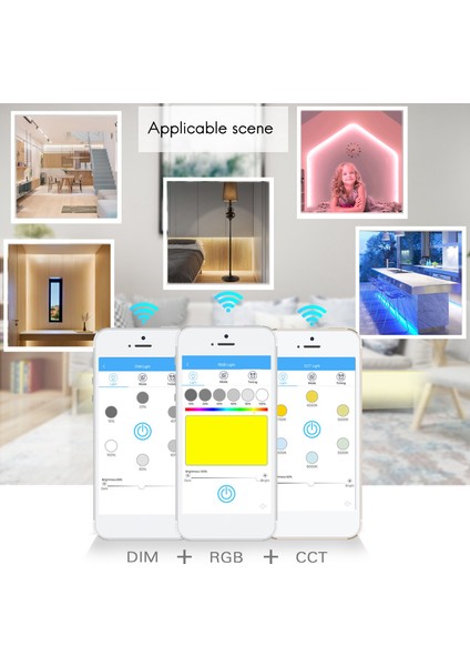 LED Kontrol Cihazı Akıllı Wifi Rgb/cct/dım Üçü Bir Arada Fcc Yüksek Güçlü Monokromatik Renk Sıcaklığı LED Kontrol Cihazı (Yurt Dışından)