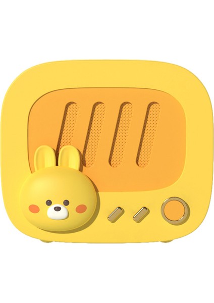 Karikatür Bluetooth Hoparlör Taşınabilir Dahili Gürültü Azaltma Mikrofon Subwoofer Hıfı Stereo Pc Dizüstü Bilgisayar Için, Sarı (Yurt Dışından)